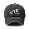 Unisex Baseball Cap with 'WTF WHERE'S THE FISH' Dragon Graphic Adjustable Outdoor Lounge Hat