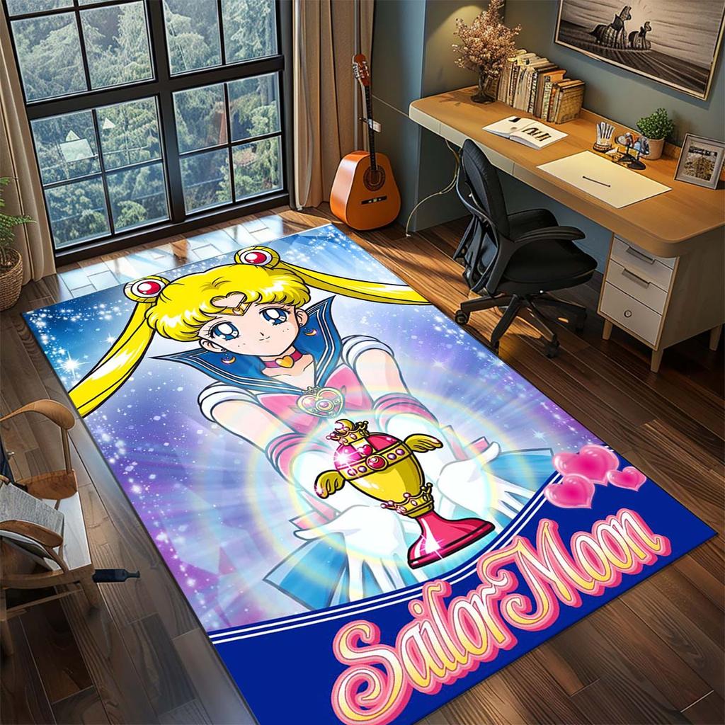 Sailor Moon Anime Teppich Großer Teppich Rutschfeste Waschbare Fußmatte Gamer Zimmer Schlafzimmer Heimdekoration -QJY