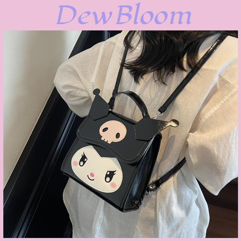 Kuromi Cute Girl Backpack Pu Material With Zipper Closure For Daily Use