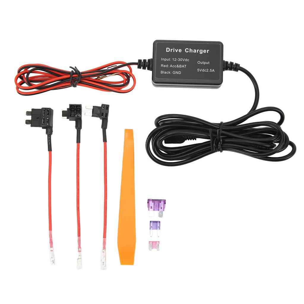 Dash Cam Hardwire Kit MINI USB Adapter High Security 12V‑30V To 5V Widely for Mirror Cam GPS Navigator Radar Detector