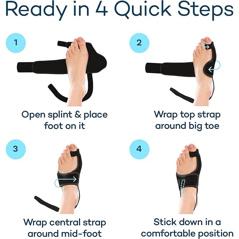 Durable And Safe Orthopedic Bunion Splint Corrector Big Toe Separator Pain Relief Non-Surgical Hallux Valgus Correction Hammer Toe Straightener