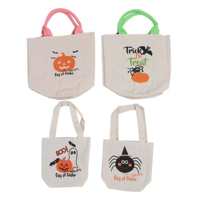 4 ks plátěná taška Trick Or Treat na sladkosti a svačiny Jednoramenná kabelka Dárková taška na párty