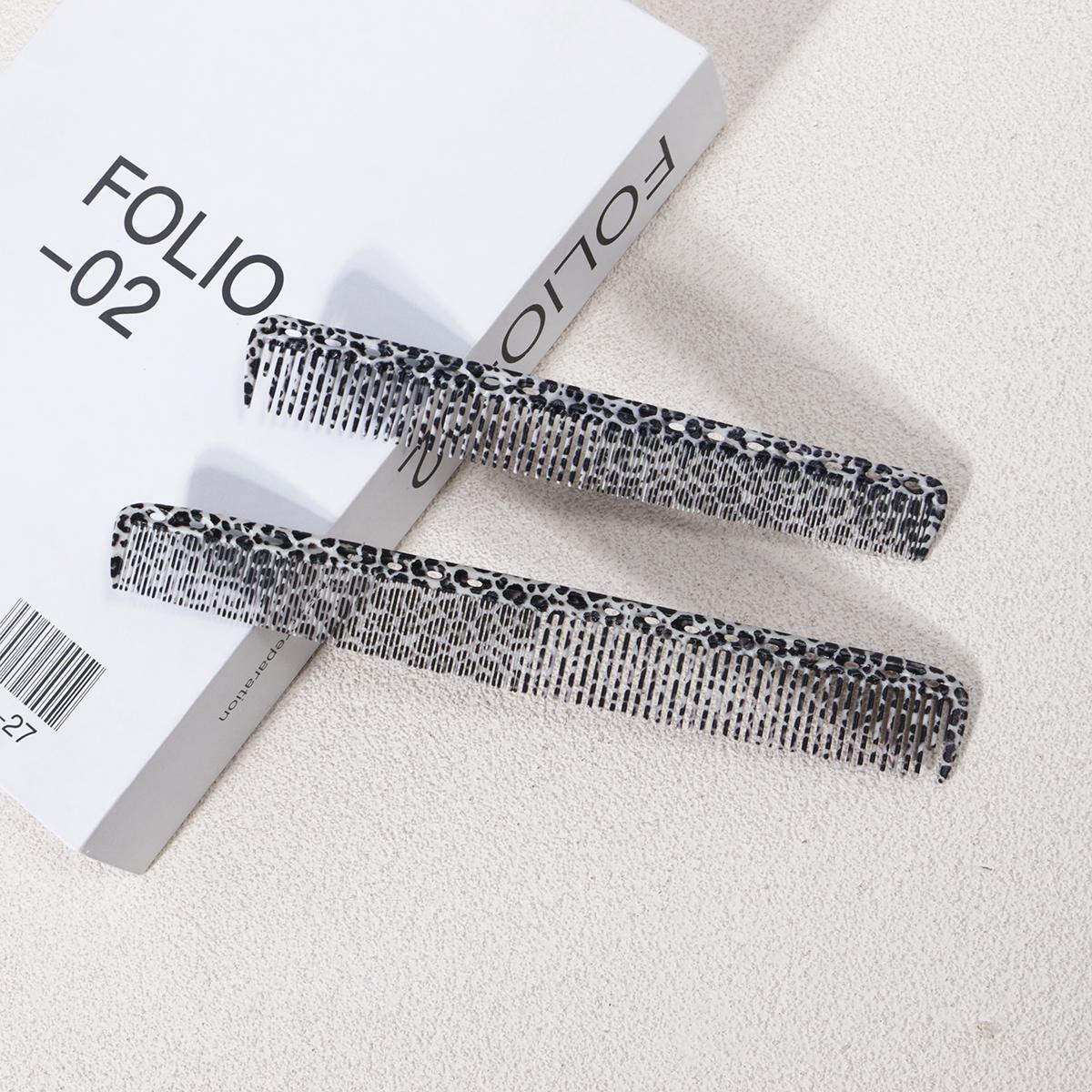 

2pcs leopard print pattern hair comb, fine tooth anti-static hair comb, precise hair separation, suitable for all hair types