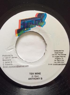 7inch Record ANTHONY B - Tek Wine NONE Jam 2 Productio Jamaica Reggae, Ska & Dub Used