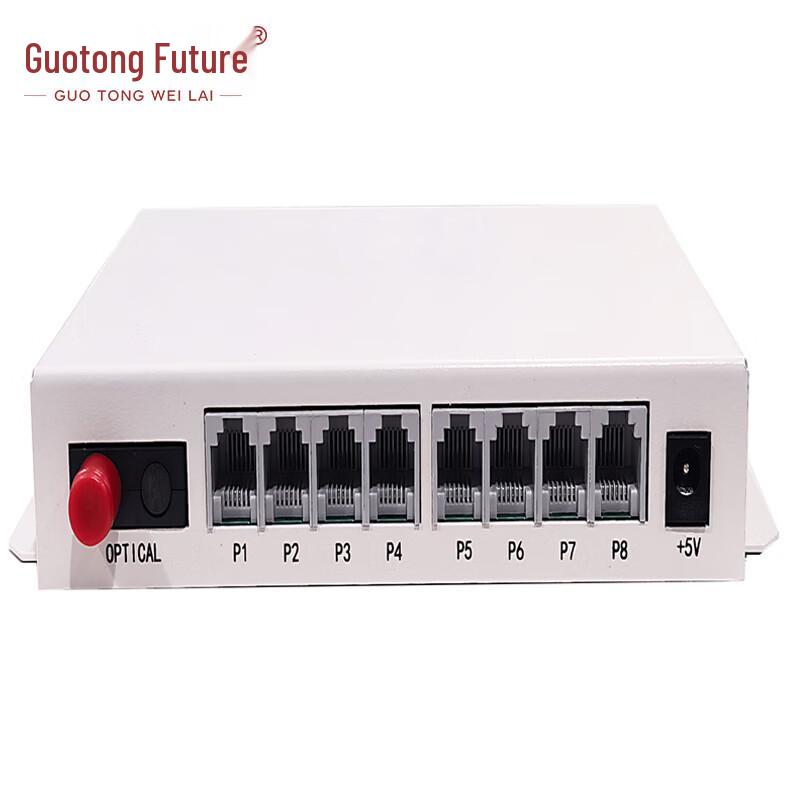 Guotong Future 1-Ch Phone + 4-Ch Ethernet Optical Transceiver