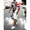 Men's sportswear, ice silk short sleeves and shorts running clothes, men's table tennis and badminton wear gradient T-shirt