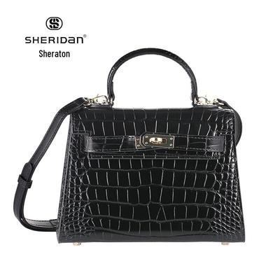 Women's Small Luxury Quilted Cowhide Kelly Style Shoulder Bag