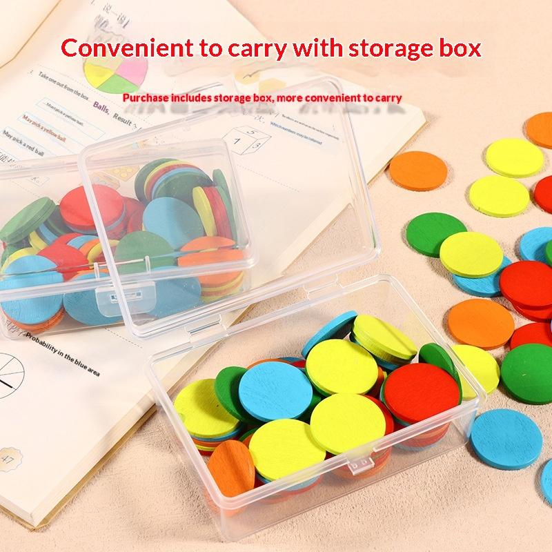 50Pcs Round Plastic Math Counters Colored Counting Chip Kids Early Math Learning Toy Kindergarten Preschool Math Learning