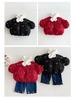 2025 New Girls' Korean-Style Winter Coat with Bow and Scarf - Cute Cotton Padded Outfit for Babies