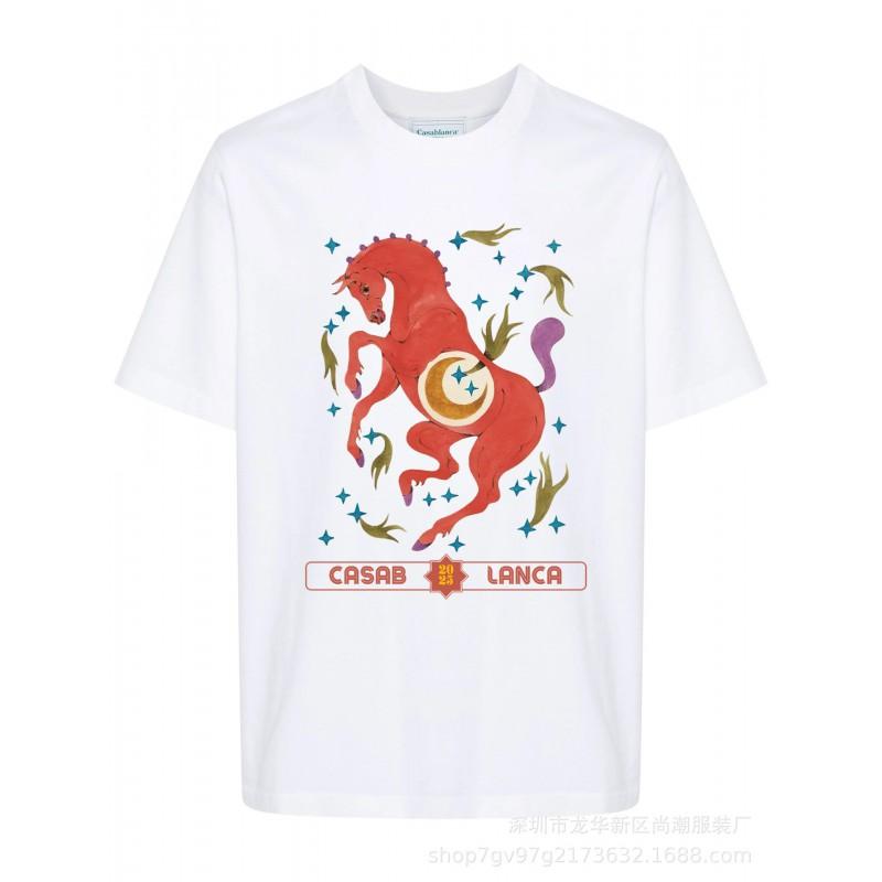 Casablanca Graphic T-Shirt Teen Boys Short Sleeve Loose Fit 2025