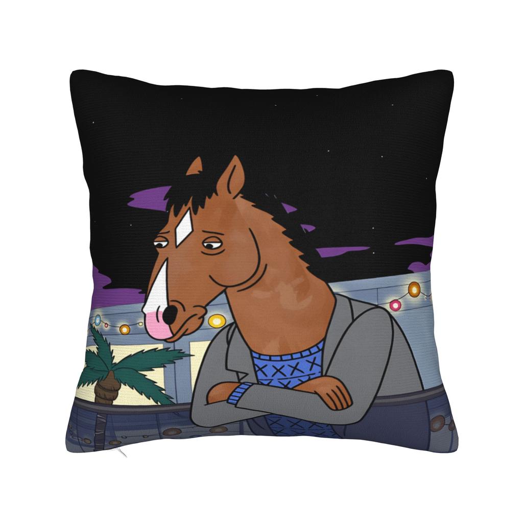 Pillow Case Anime B-BoJack H-Horsemans Soft Pillow Cover For Sofa Couch Bed Living Room Cute Funny Pillowcases