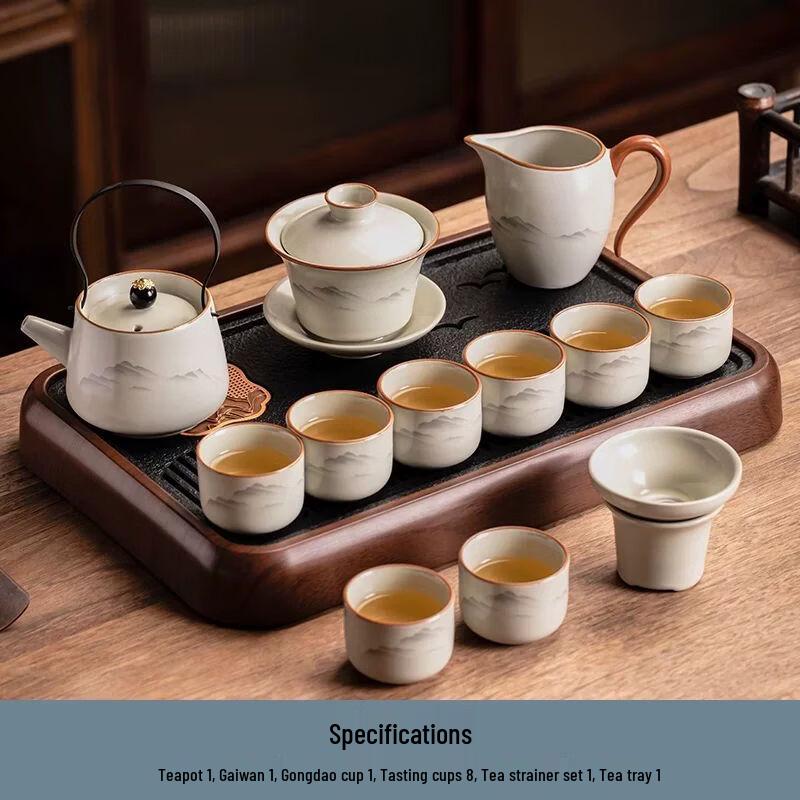 

Фарфоровый чайный набор для церемонии Гунфу из печи Жу Аньму