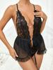Erotic Bodysuit Lingerie See-Through Lace Underwear Sets Sissy Transparent Sexy Costumes Garter Sex Outfit Babydoll Dress