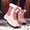 Fashion Winter Women Boots Keep Warm Mid -Calf Snow Shoes New Women Lace -Up Outdoor Velvet Comfortable Ladies Sneakers
