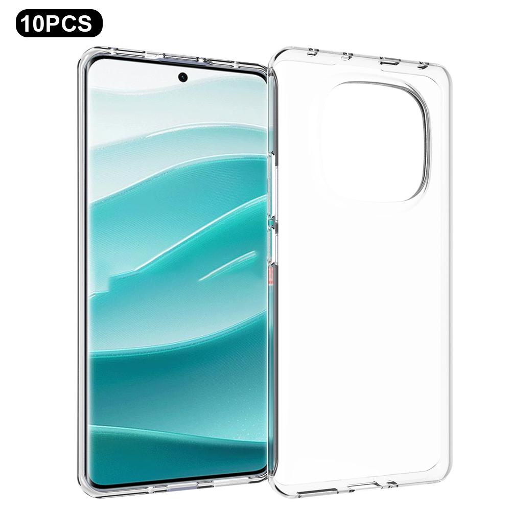 

10Pcs/Pack For Xiaomi Redmi Note 14 Pro 5G/Poco X7 5G Clear Case Watermark-Free TPU Protective Cover A