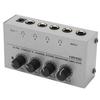 4 Channel Headphone Amplifier Stereo Earphone Splitter with Power Adapter
