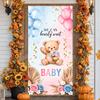 Shower Banner Watercolor Art  Shower Background Party Banner Floral Decoration Teddy Bear Celebration Banner For Indoor