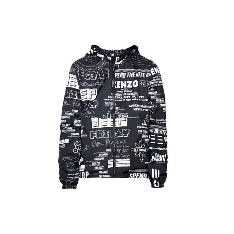 Kenzo Jackets Men's Black Hooded Moderate Instructor F755BL1511NG-99