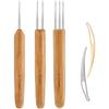 Carbonized Bamboo- Handle Crochet Reggae Dirty Debate Hair Extension Crochet Double-headed Three-headed Dirty Braid Hook Wig Crochet Hair Piercer