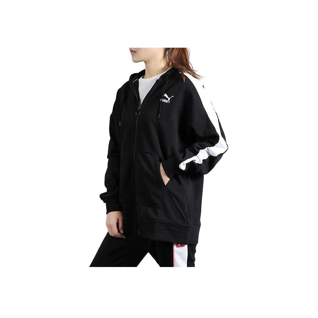 Puma Color Block Zip Hoodie Jacket Women Jackets Black 595924-01