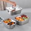 UOSU 304 Stainless Steel Portable 3-Compartment Double-Layer Lunch Box