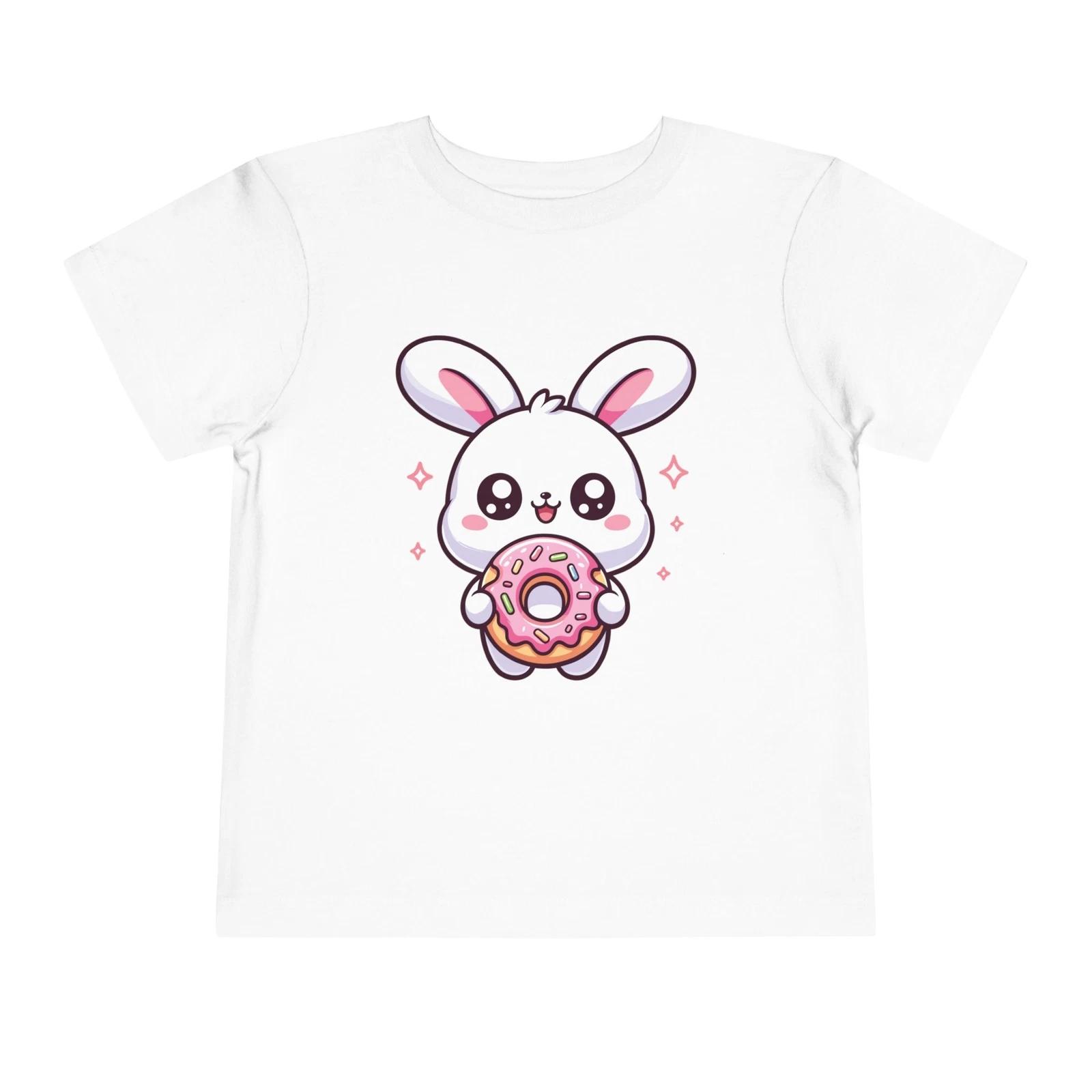 Toddler Cute Bunny Donut Shirt Kawaii Cartoon Easter Rabbit Graphic T-Shirt 2XL