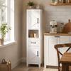 Bathroom Cabinet, 2 Doors, Drawer, Open Compartment, Adjustable Shelves, White