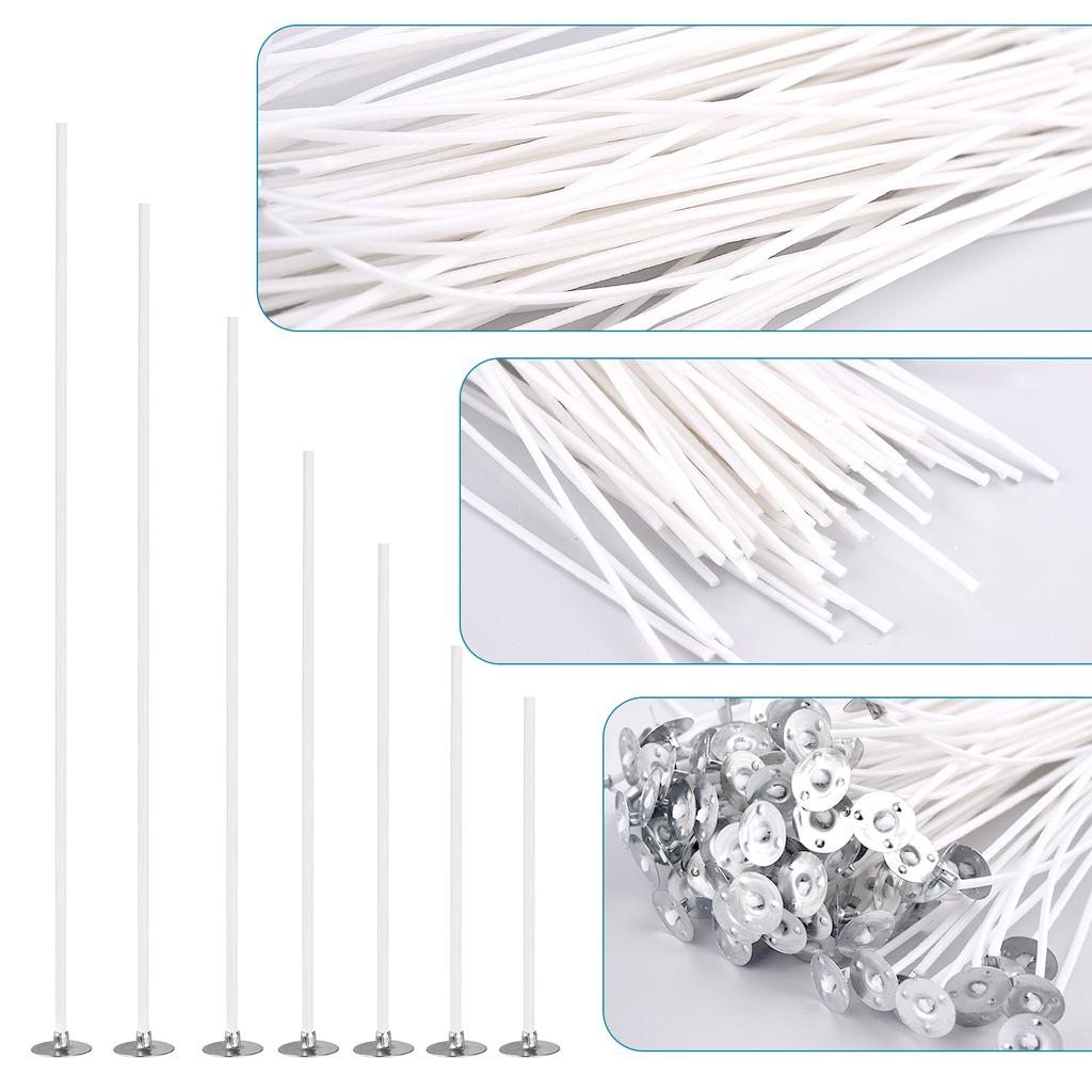 105 Stück Set mit gewachsten Baumwoll-Kerzendochten mit Halter Original rauchfreie Kerzendochte Sojaöl-Wachskern Geflochtene Kerzenherstellung Zubehör
