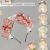 Handmade Lolita Maid Headband With Houndstooth Cosplay Anime Convention Womens Hair Accessory
