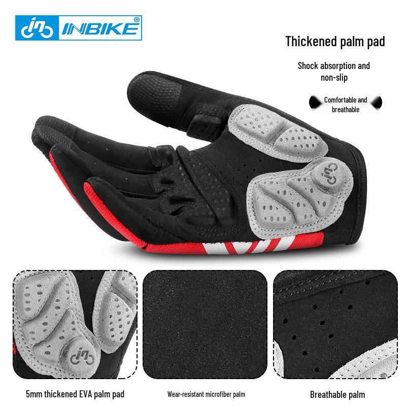 INBIKE Full Finger Anti-Slip Cycling Gloves - Breathable for Mountain & Road Biking, Spring & Autumn