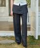 LETTER FROM MOON Mauve Skirt Layered Slacks (Charcoal)