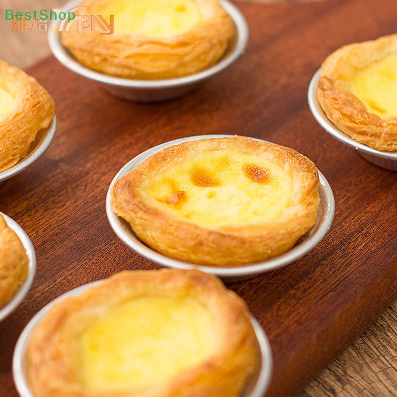 Stampini riutilizzabili in alluminio per crostate e muffin - Teglie scanalate per cupcake e tartellette all'uovo (Impilabile)