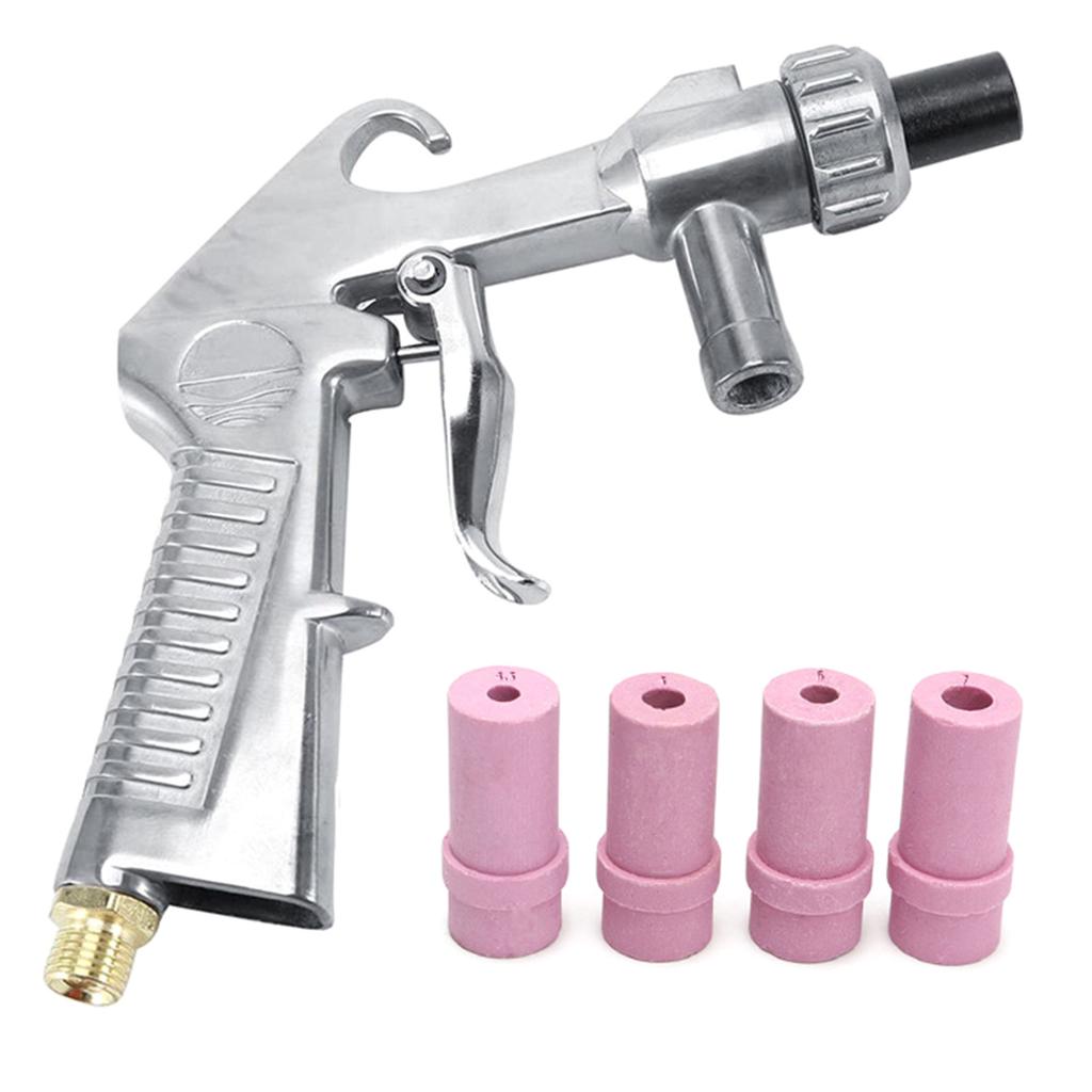 Sandblasting Guns Compressed Air with 4Pcs Ceramic Nozzles Sand Blasting Guns Accessories for Sandblasting Device