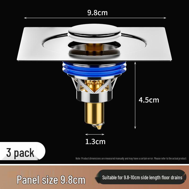 Universal Odor-Proof Bathroom Floor Drain Cover with Anti-Backflow Seal and Foot-Operated Design