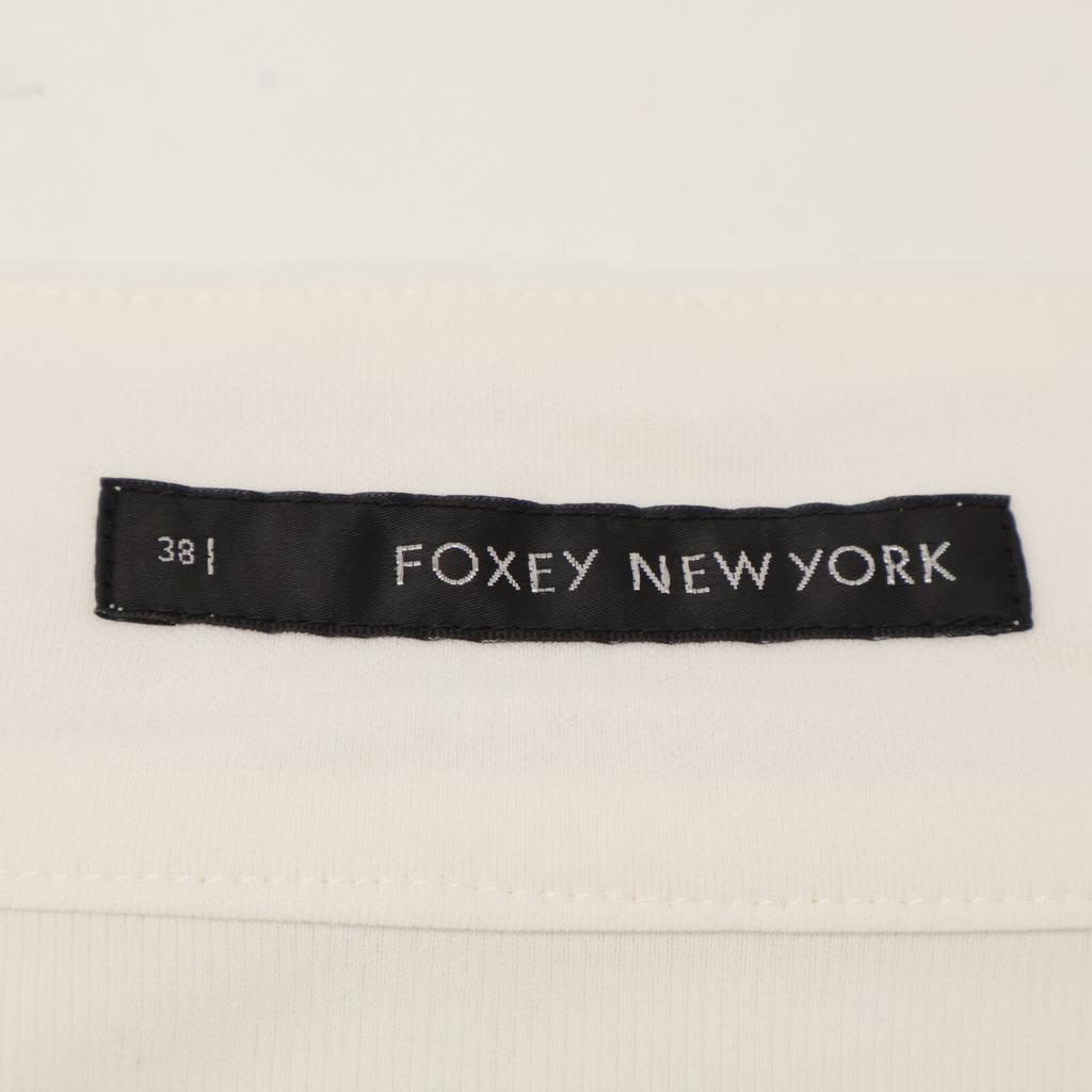 FOXEY NEW YORK 26154 White Buttoned Short Sleeve Cardigan Tops 38 whiteUsed