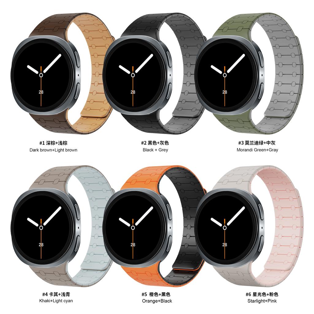 Sport Silicone Band for Samsung Galaxy Watch 8 44mm 40mm Strap Magnetic Bracelet for Samsung Galaxy Watch 8 Classic 46mm Correa