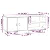 VidaXL Meuble TV Gris 105x34x40 cm Bois de pin massif 818222