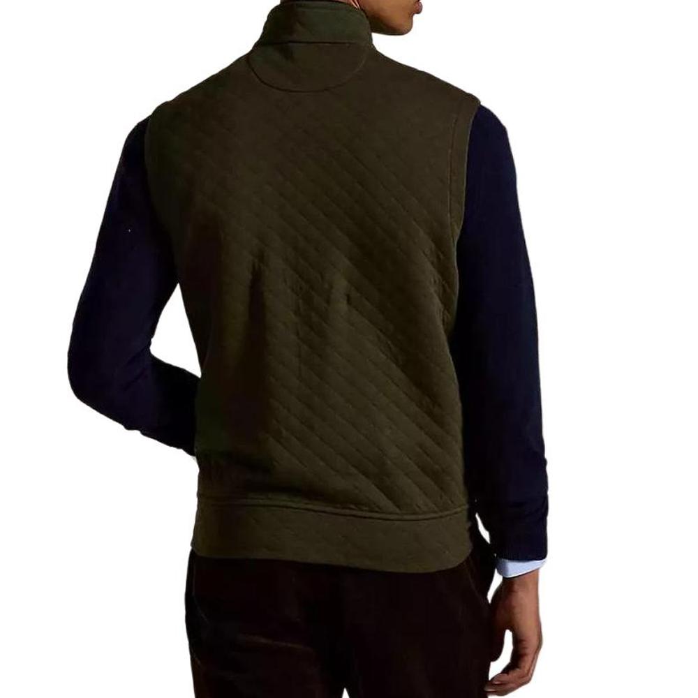 Polo Ralph Lauren Solid Color Logo Embroidered Stand Collar Zip Vest Men vests 710980280-002
