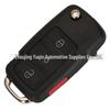 Replacement 3/4-Button Folding Remote Key Shell for Skoda, Volkswagen, Touareg, and Phaeton - Panic Button Included