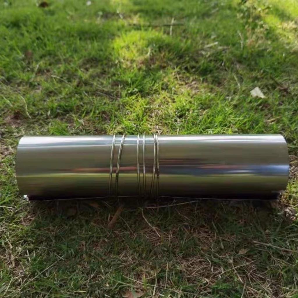 Pure Titanium Hand-Rolled Chimney Wood Stove: Portable Titanium Camping Pipe & Tent Accessory