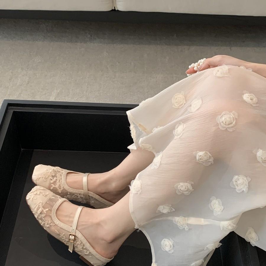Knock Beauty Fairy Style Kitten Heel Temperament Pointed Mesh Bag Head High Heels 2025 Summer Fashion Korean Version of Sandals Women