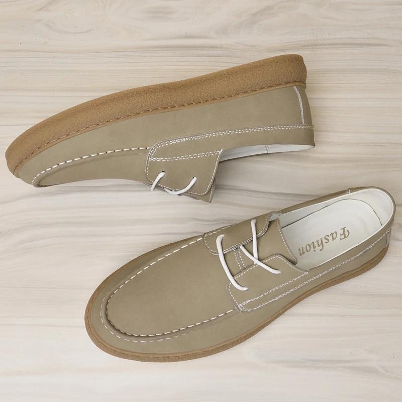 Elegantes Men Genuine Leather Shoes Business Dress Shoes All-Match Casual Flat Lace-Up Oxford Shoes Antiskid Man Formal Footwear