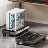 Adjustable PC Tower Stand with Locking Caster Wheels Ventilated Under Desk CPU Cart Holder for Gamers and Students