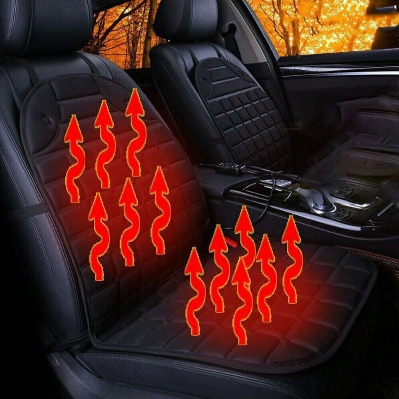 1PC Car Heated Seat Covers, 12V 2 Temperatures Settings Heated Seat Cushion Durable Black