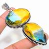 Turmalină Naturală Bicoloră Pandantiv Handmade din Argint Sterling 925 3.66" e2K73