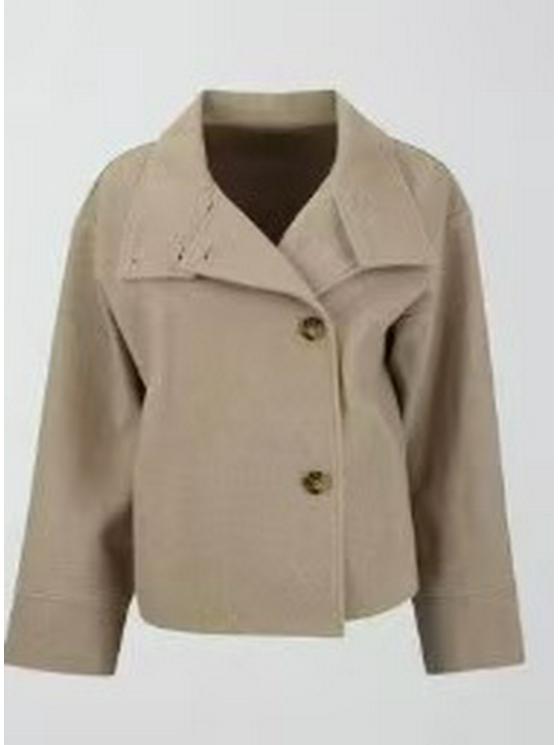 Elegant Women's Short Stand-Up Collar Wool Coat