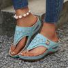 Fashion Clip Toe Wedge Heel Sandals for Women Summer Pu Leather Platform Platform Flip Flops Ladies Lightweight Diabetic Walking Sandals