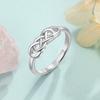 Fashion Personalized Ring Anniversary Jewelry Customized Any Letters Square Knot Shape Ring Wedding Gift For Women (Ri103843 )