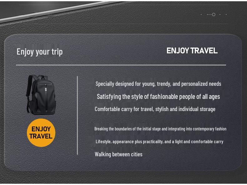 Men's Cross-Border Outdoor Fashion Water-Repellent Casual Backpack for Travel & School