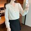 NaVaVa Women LoVely Pearl Lace V Neck Long sleeVe Blouse Nb3004